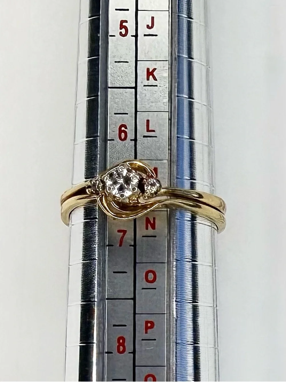 14K Yellow Gold Diamond Bridal Set Elegant Vintage Estate Swirl Bypass‎ Design